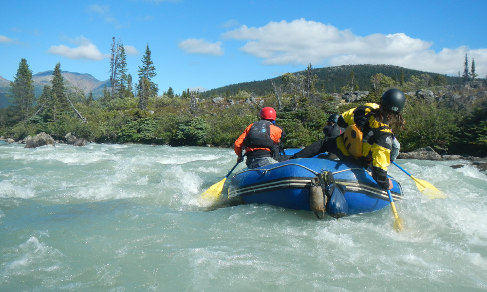Group explores the more demanding Tutshi river on the tail end of the course